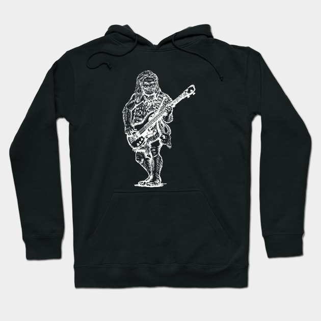 SEEMBO Neanderthal Playing Guitar Guitarist Musician Band Hoodie by SEEMBO